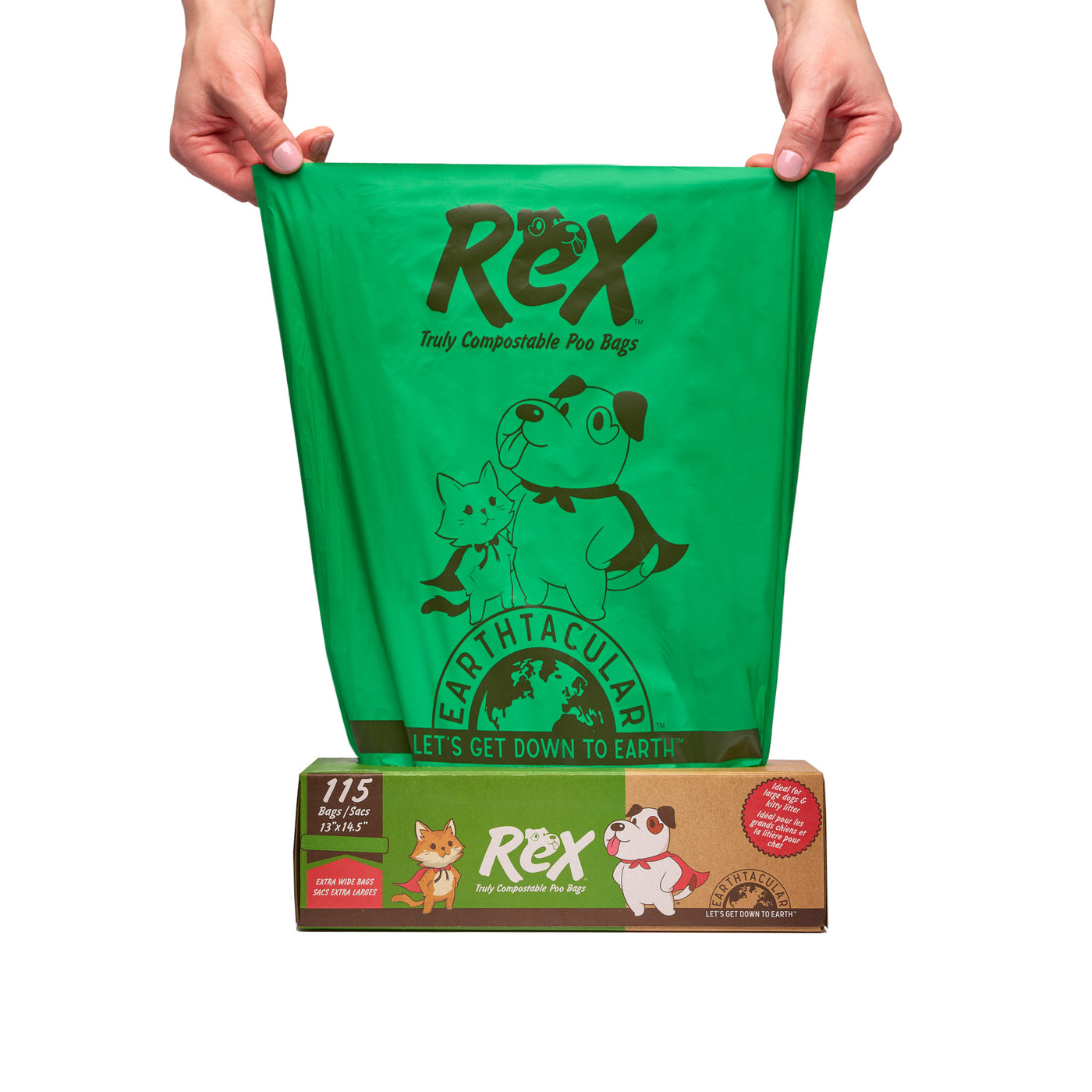 125 Extra Wide Kitty Dog Compostable Bags Polyethylene-free